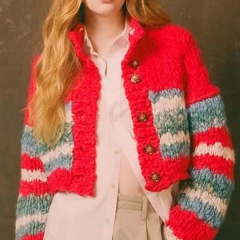 URBAN OUTFITTERS BDG Cropped Chunky Cardigan Sweater - Picture 7 of 8